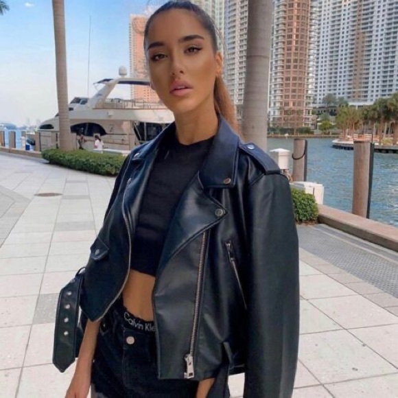 Zara Jackets & Blazers - Zara Faux Leather Moto Biker Jacket